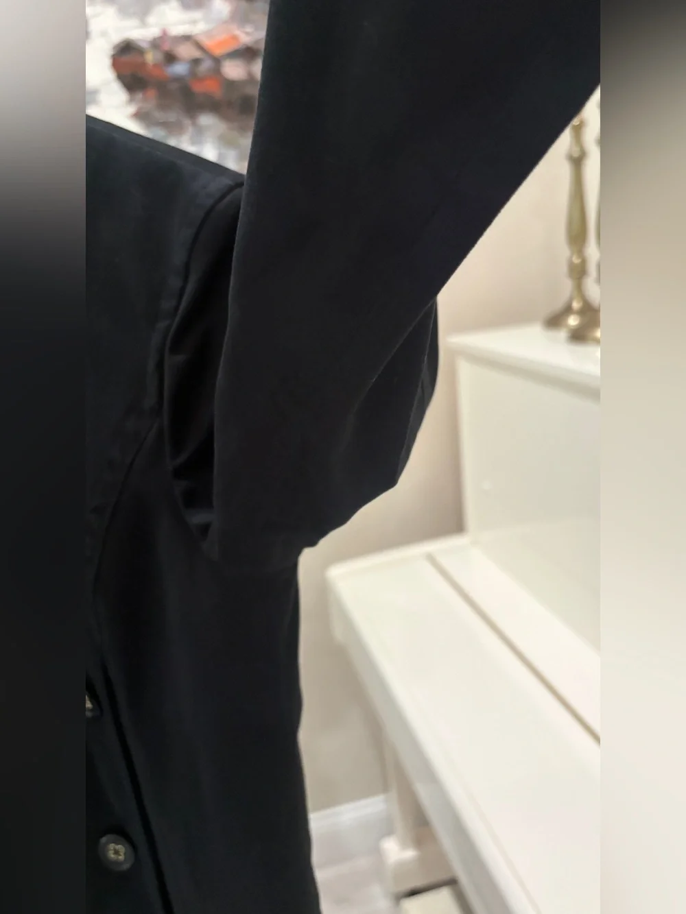 Coach black double-breasted trench coat